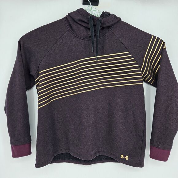 Under Armour Hoodie Womens Extra Large Maroon Gold Gym Outdoors Mock Neck XL - Picture 1 of 10
